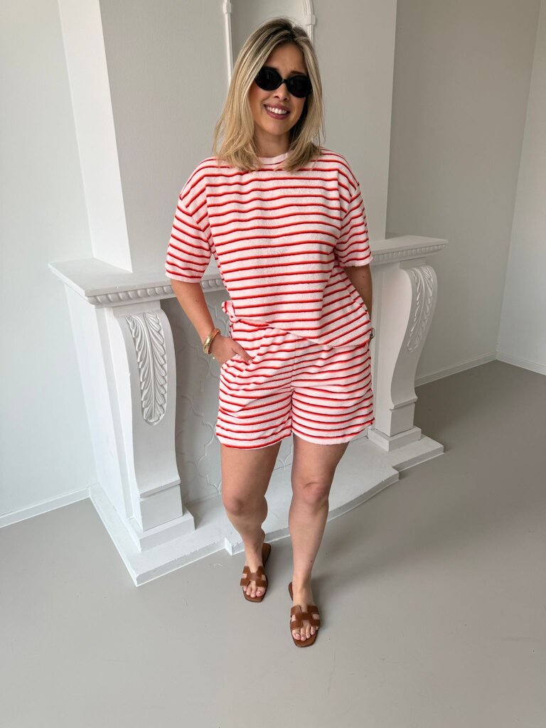 Terry striped ensemble orange