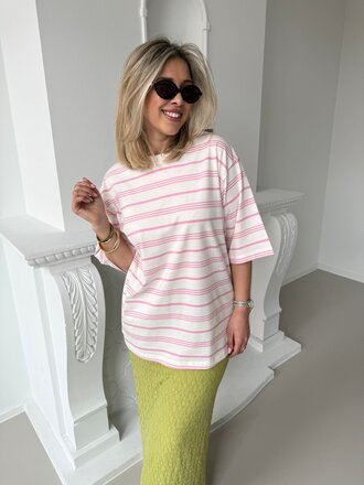 Raya striped t-shirt pink