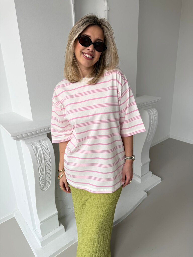 Raya striped t-shirt pink