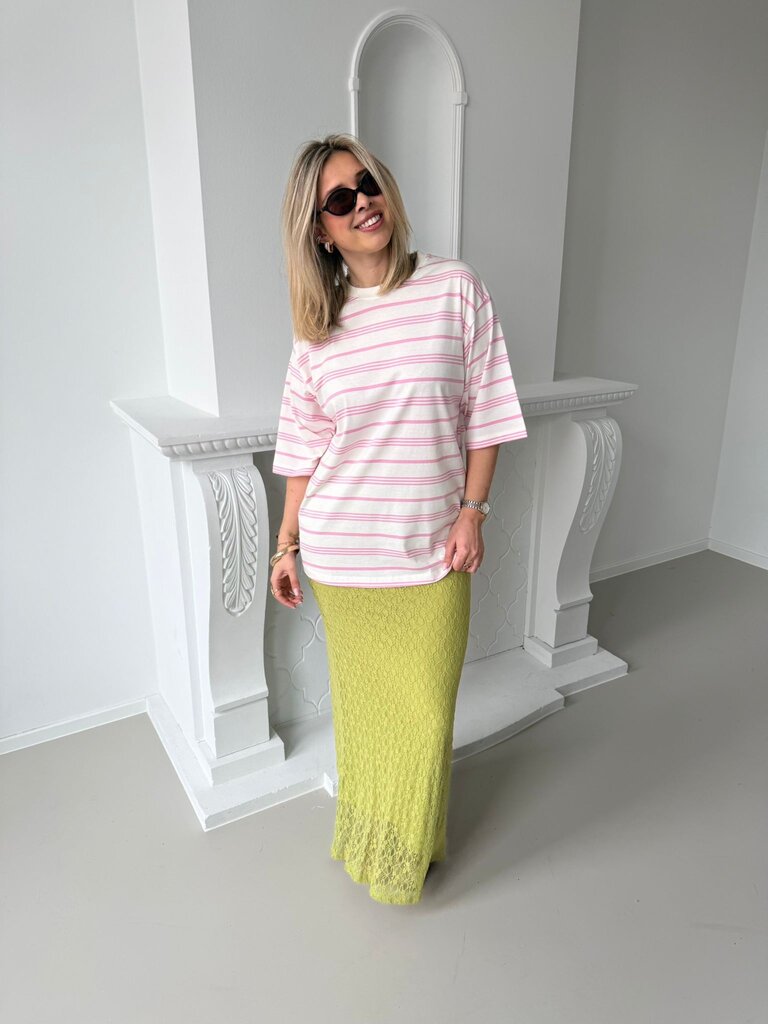 Raya striped t-shirt pink