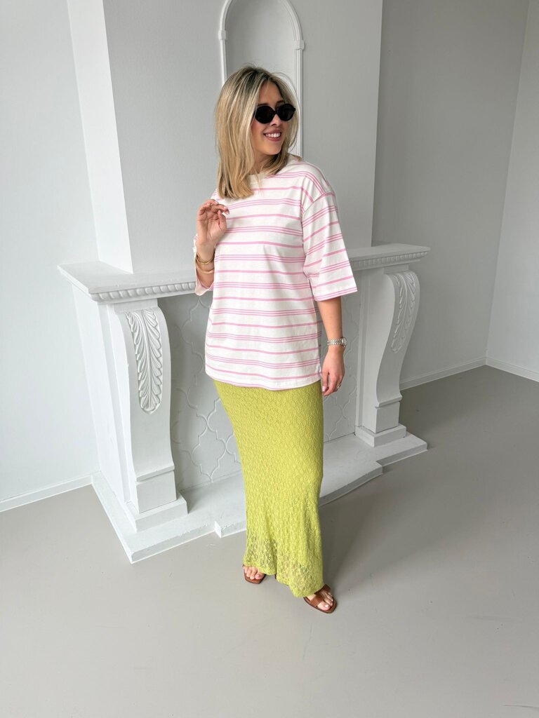 Raya striped t-shirt pink