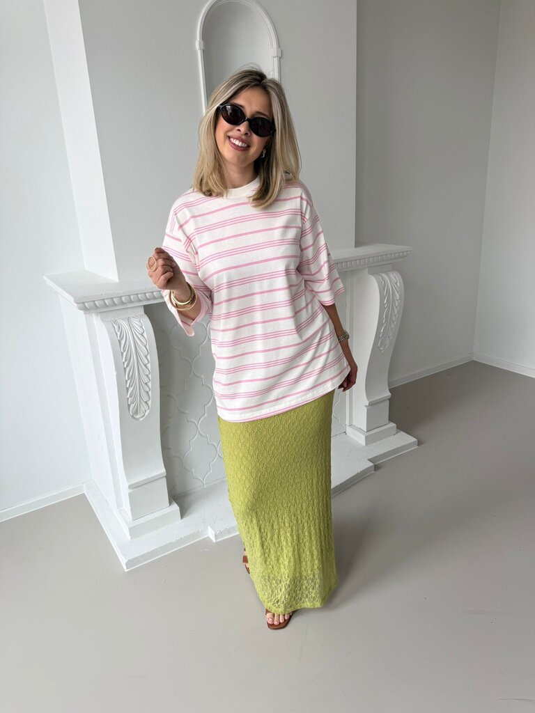 Raya striped t-shirt pink