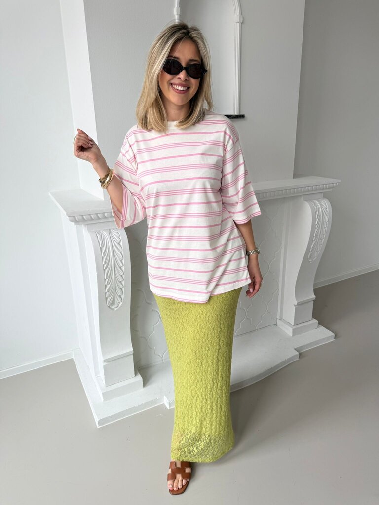 Raya striped t-shirt pink