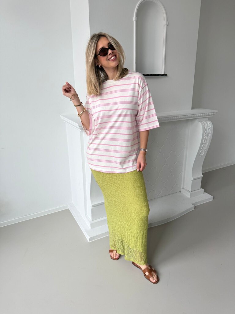 Raya striped t-shirt pink