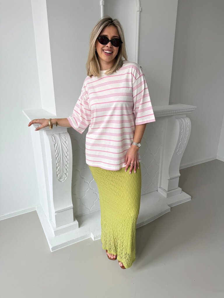 Raya striped t-shirt pink