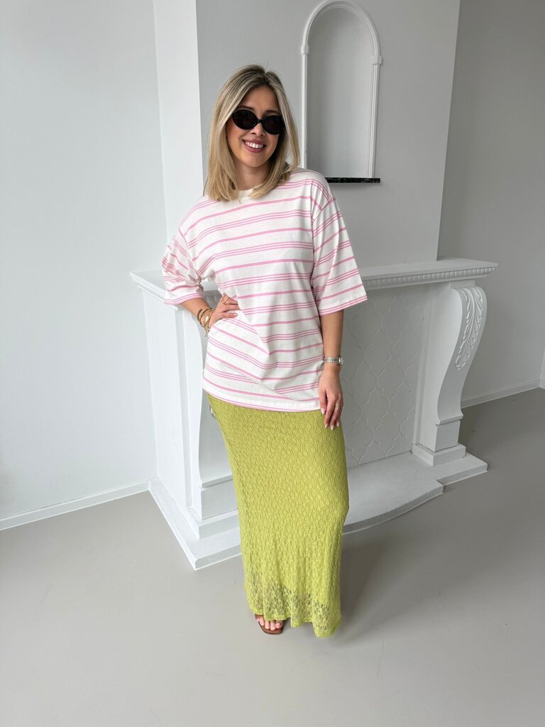 Raya striped t-shirt pink