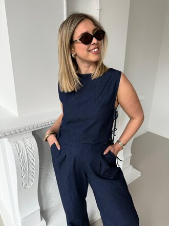 Debby jeans top dark blue