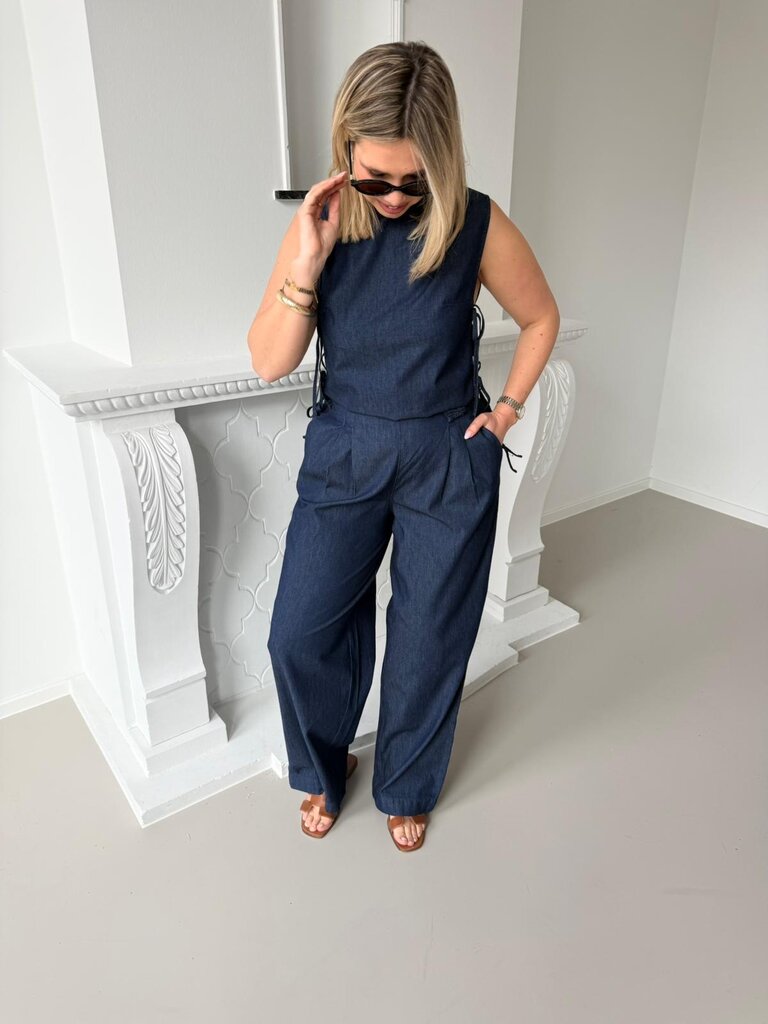 Debby jeans top dark blue