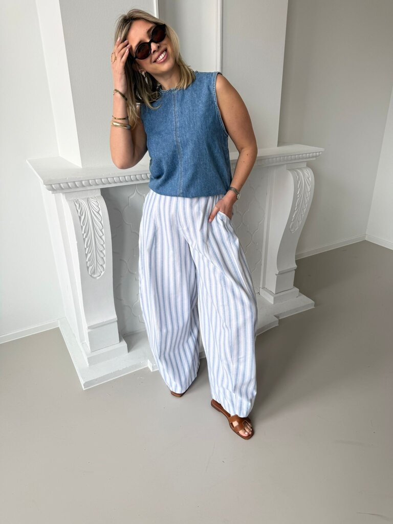 Margo striped pantalon blue