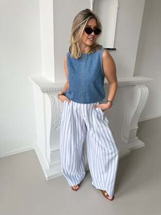 Margo striped pantalon blue