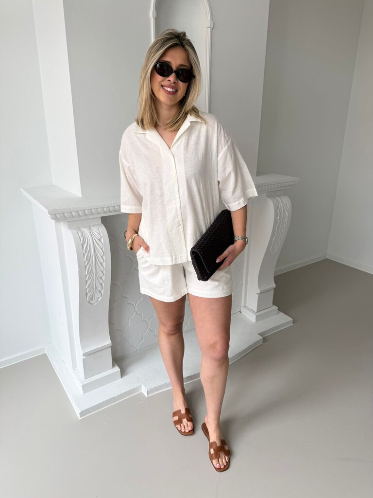 Alia structured shirt white