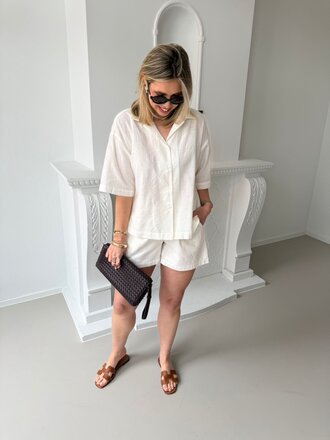 Alia structured shirt white