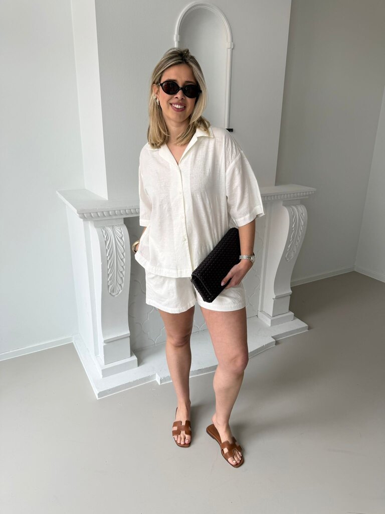 Alia structured shirt white