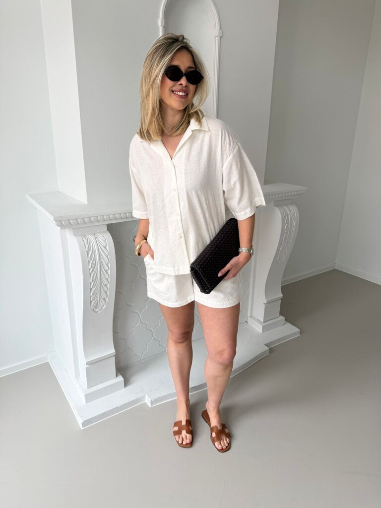 Alia structured shirt white