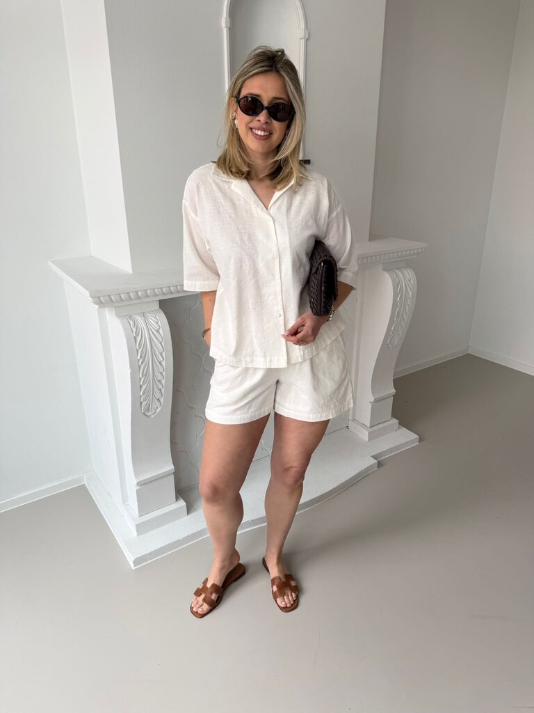 Alia structured shirt white