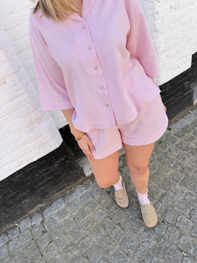 Global waffle short pink