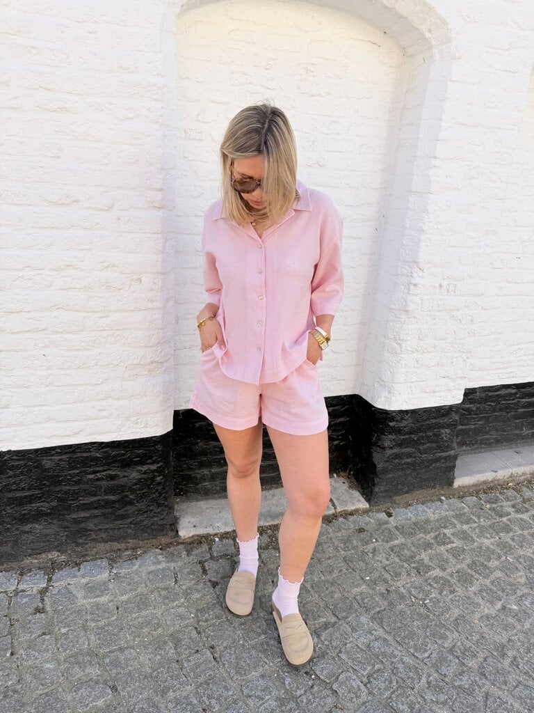 Global waffle short pink