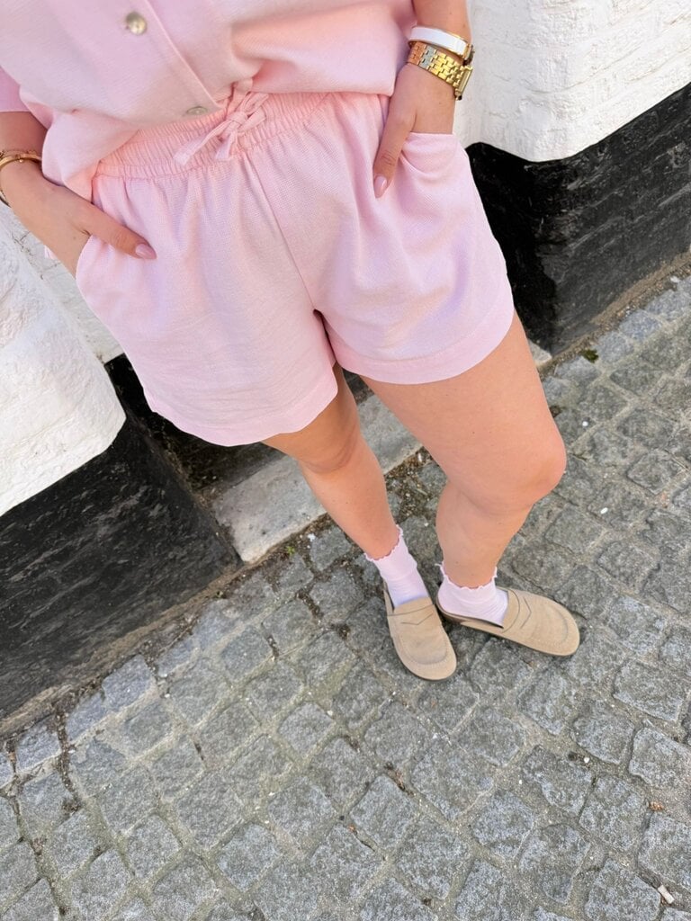 Global waffle short pink