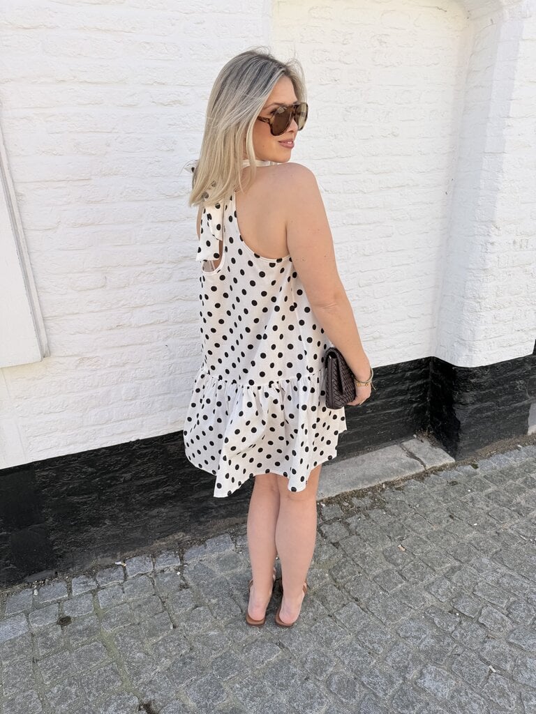 Dom polka dress ecru