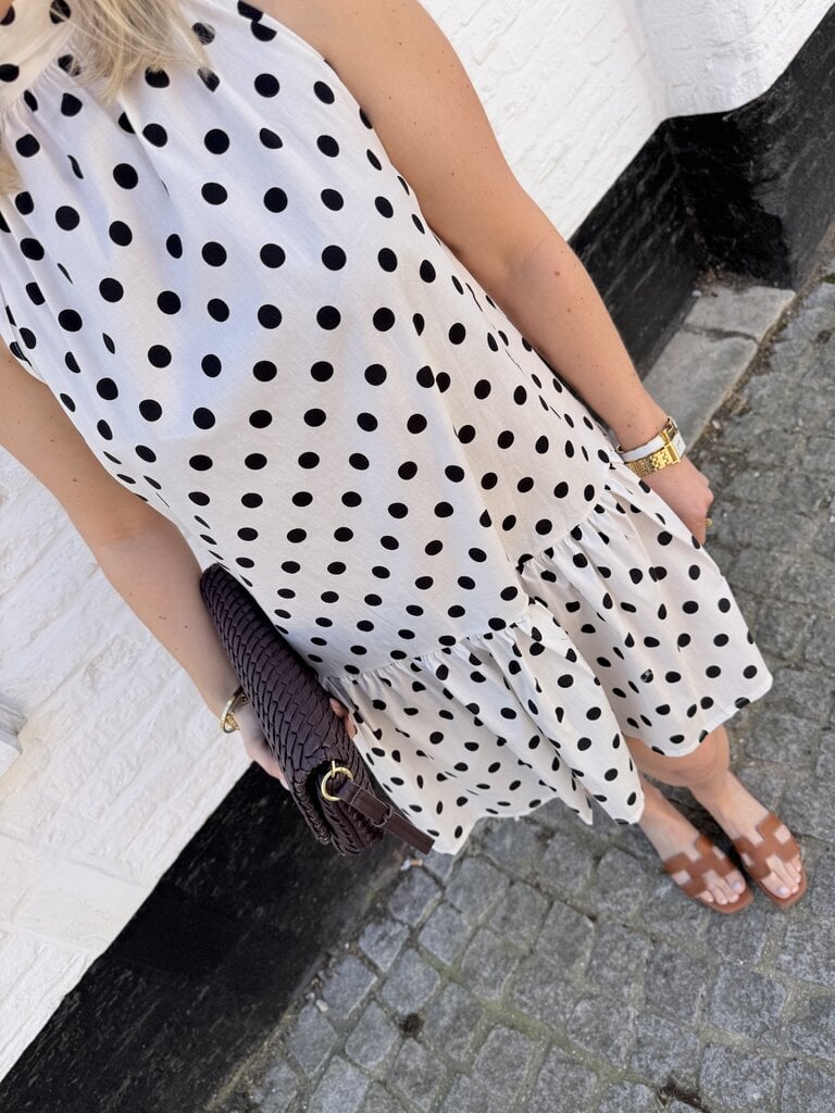 Dom polka dress ecru