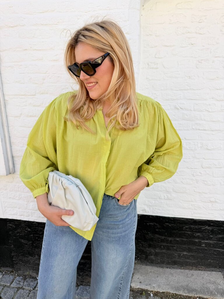 Louisa blouse lime green