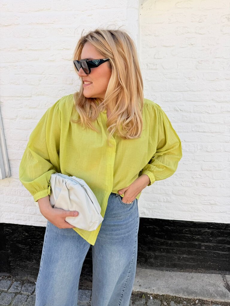 Louisa blouse lime green