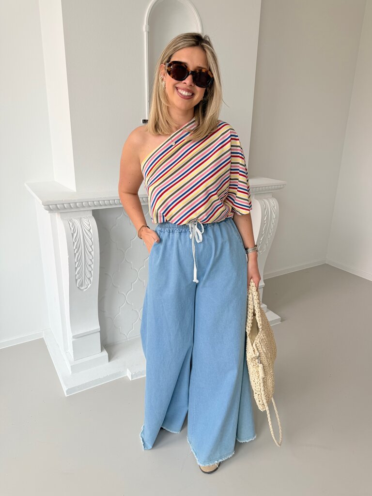Posy one shoulder top multi TU