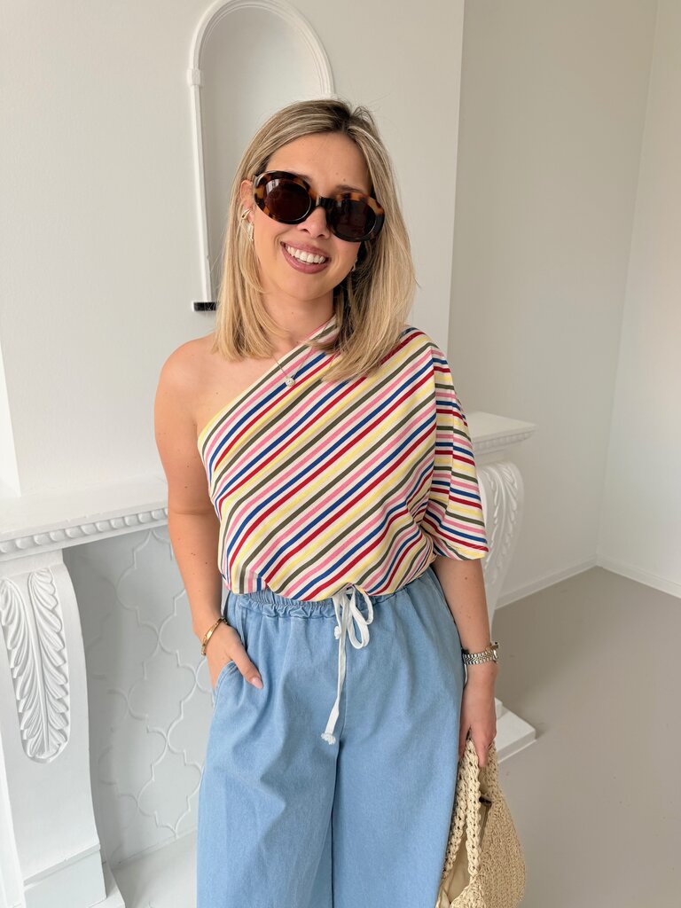 Posy one shoulder top multi TU