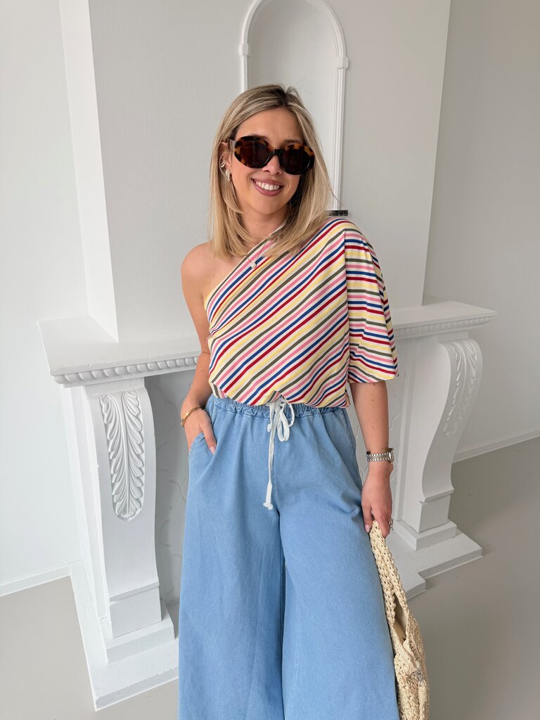 Posy one shoulder top multi TU