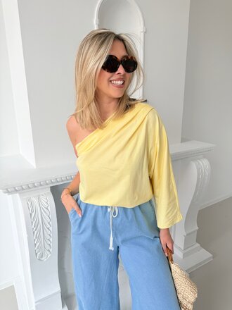 Posy one shoulder top yellow TU
