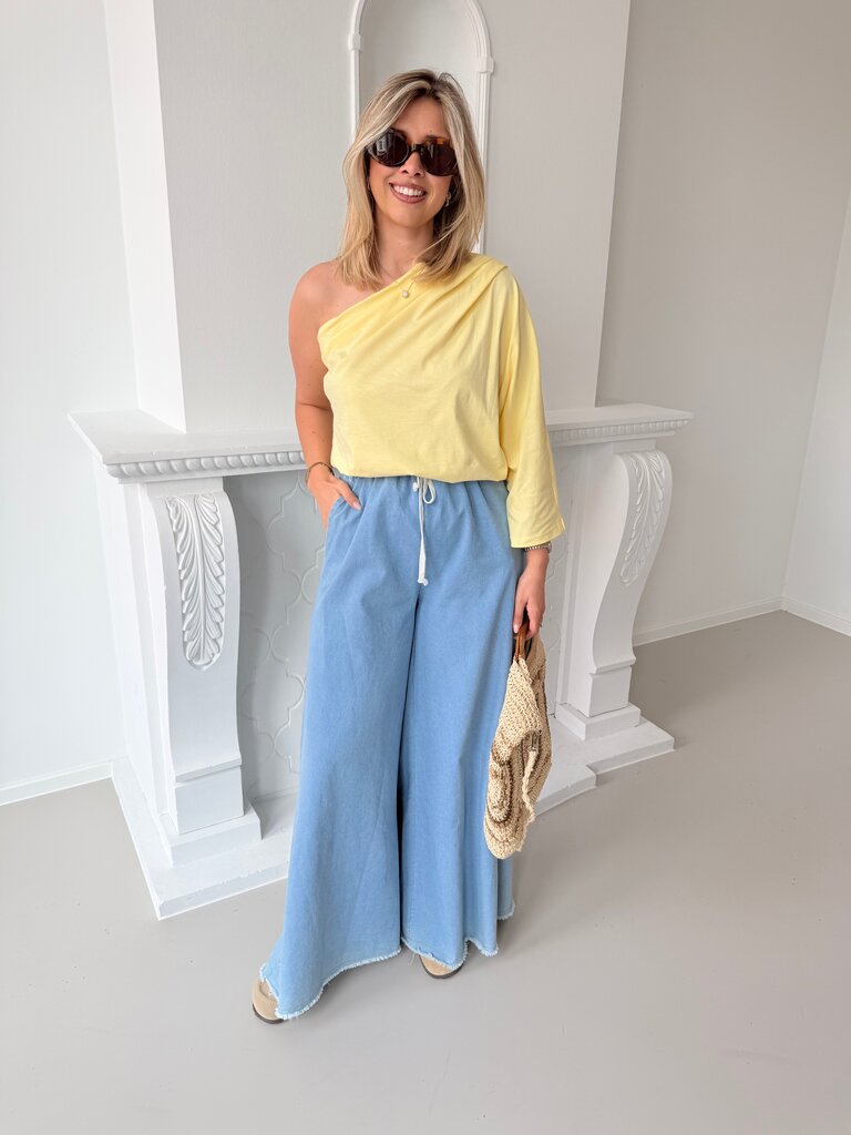 Posy one shoulder top yellow TU
