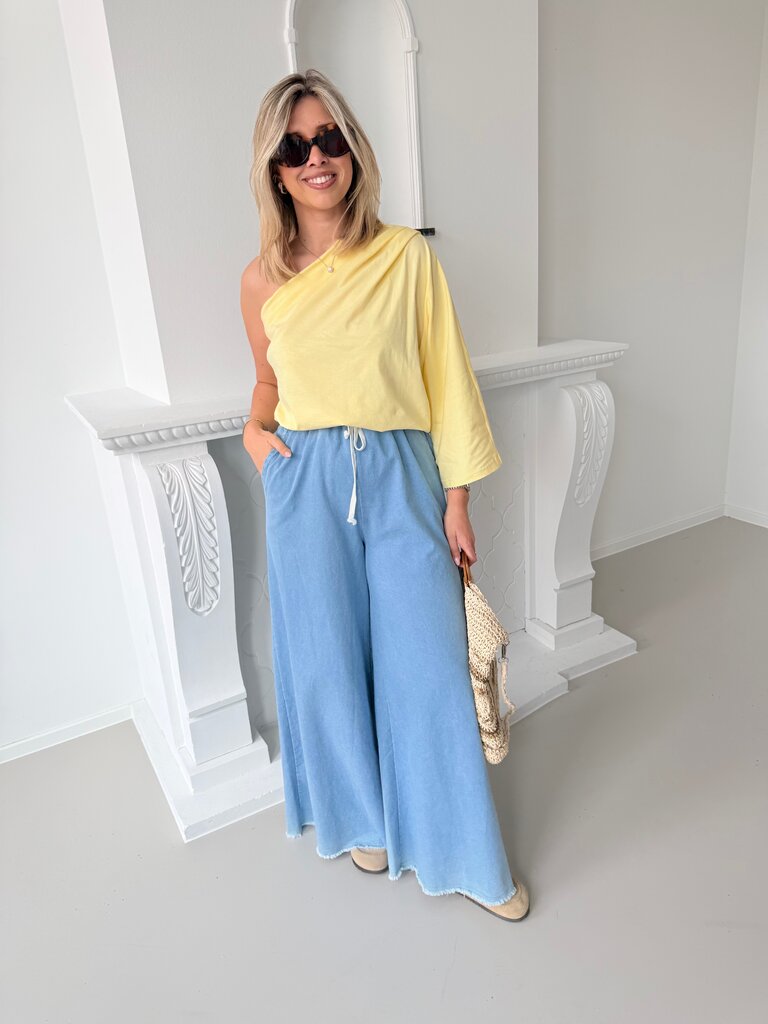 Posy one shoulder top yellow TU