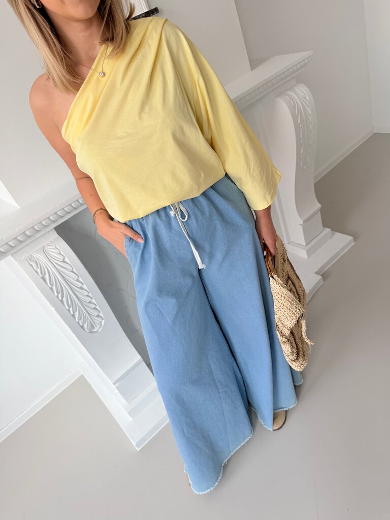 Posy one shoulder top yellow TU