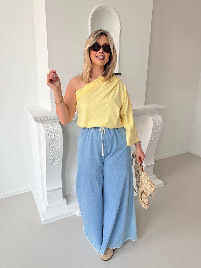 Posy one shoulder top yellow TU