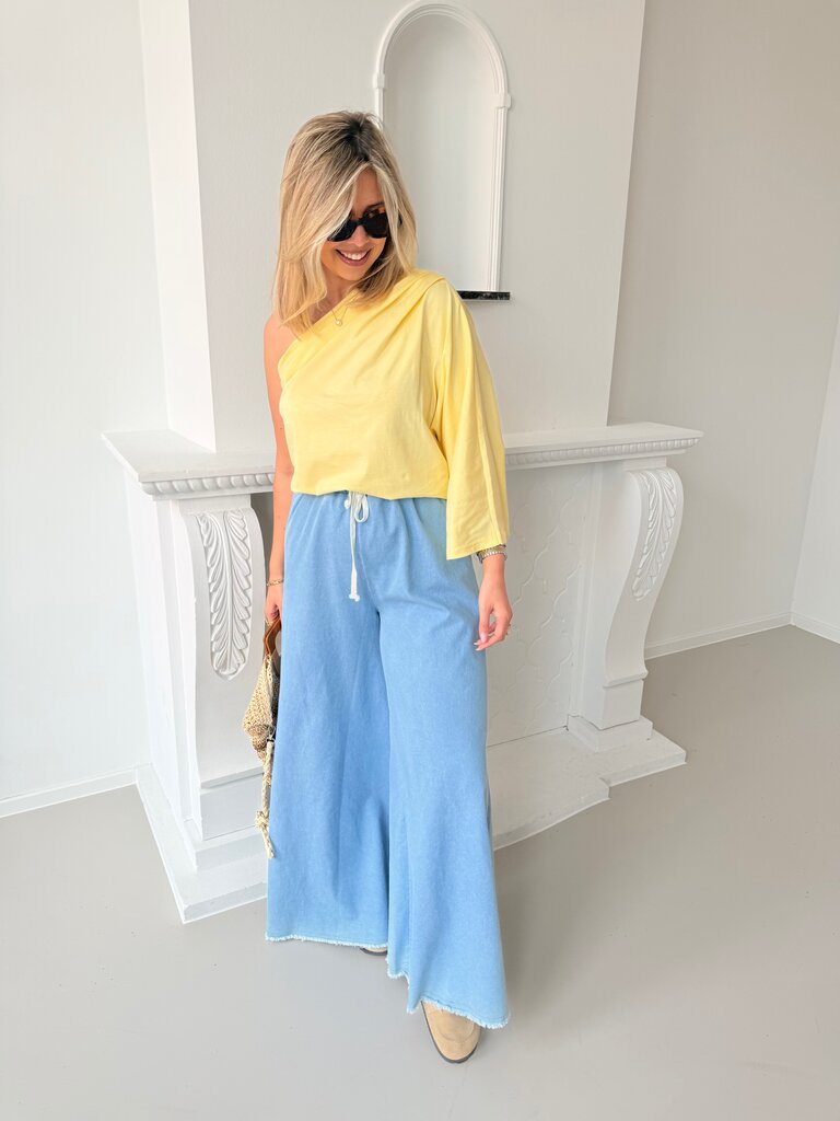 Posy one shoulder top yellow TU