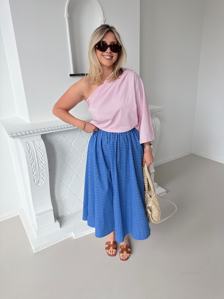 Posy one shoulder top pink TU