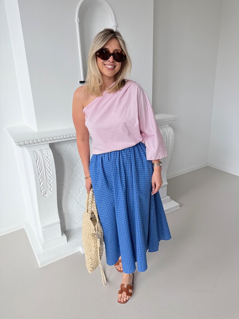 Posy one shoulder top pink TU