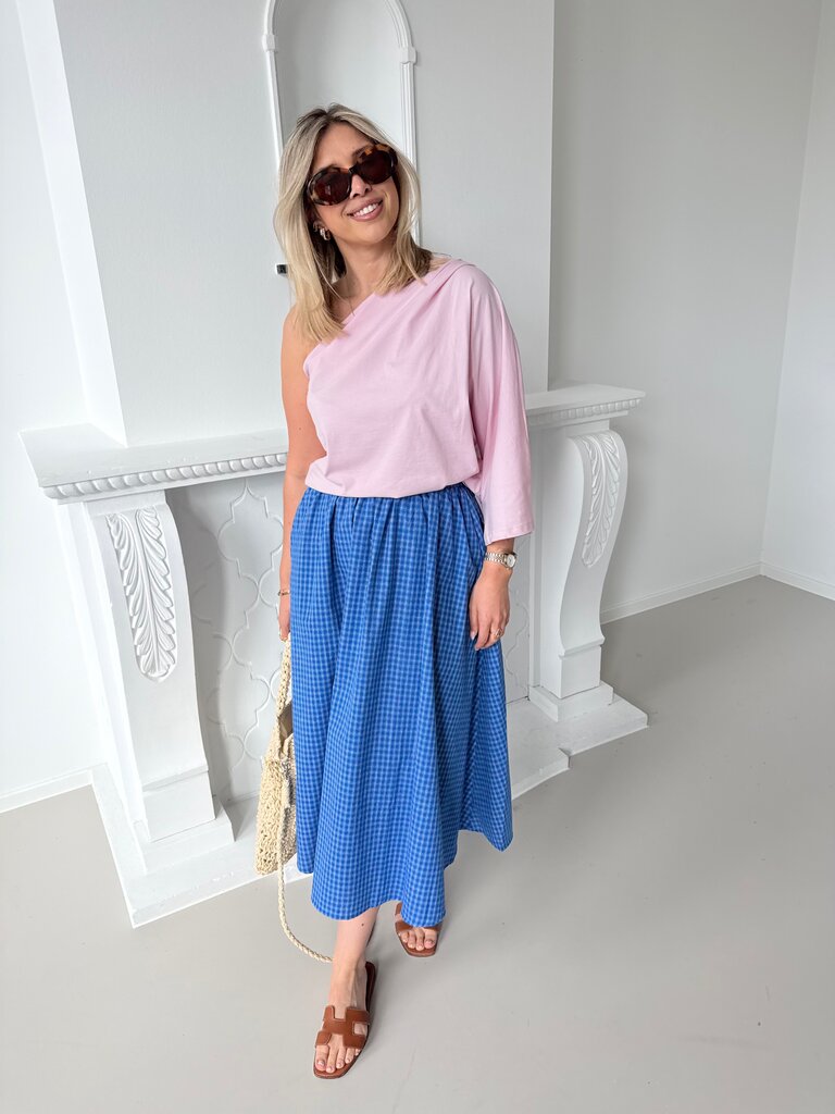 Posy one shoulder top pink TU