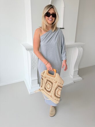 Mora one shoulder dress grey TU