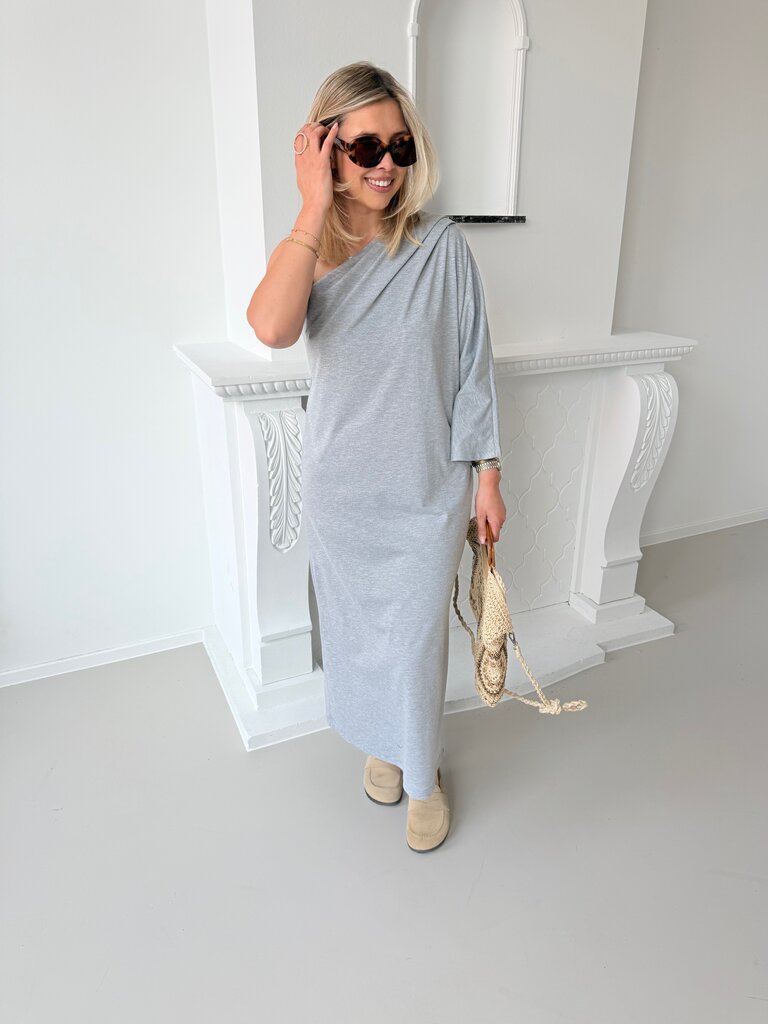 Mora one shoulder dress grey TU