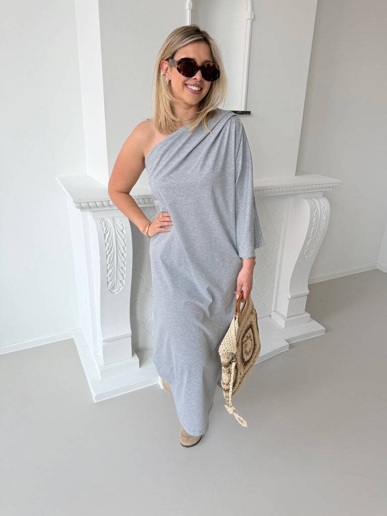 Mora one shoulder dress grey TU