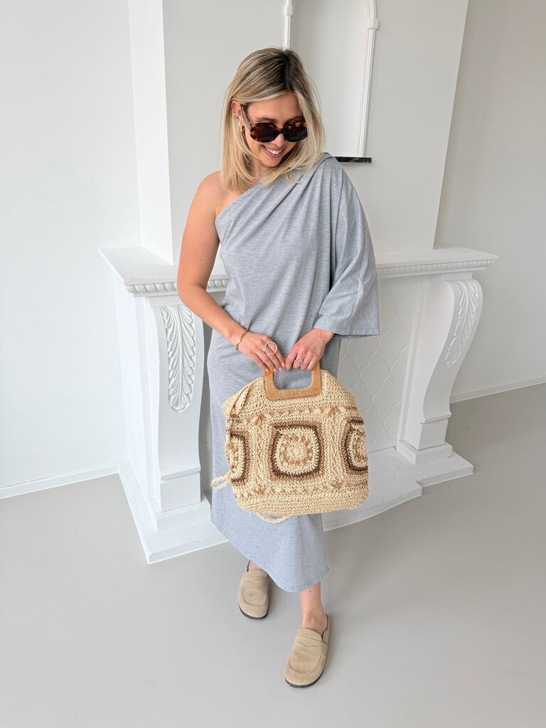 Mora one shoulder dress grey TU