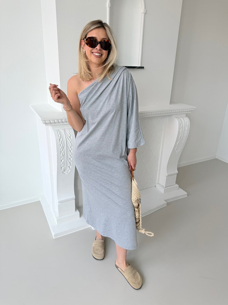 Mora one shoulder dress grey TU