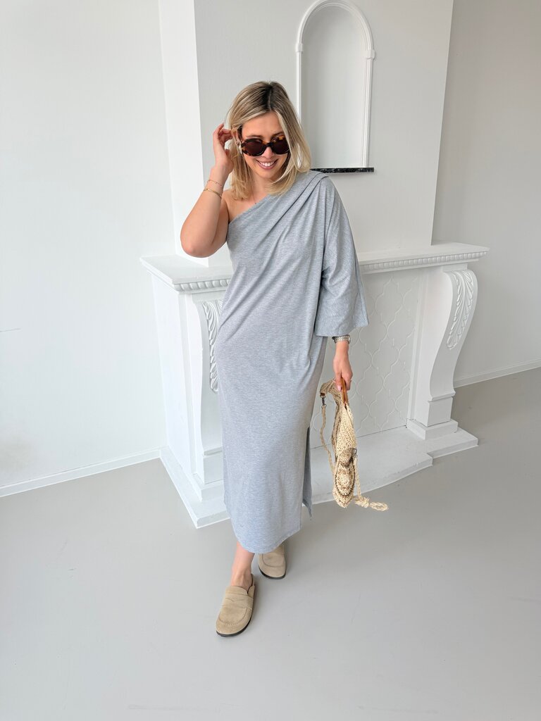 Mora one shoulder dress grey TU