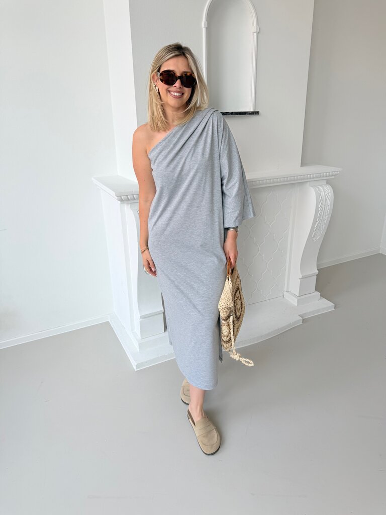 Mora one shoulder dress grey TU
