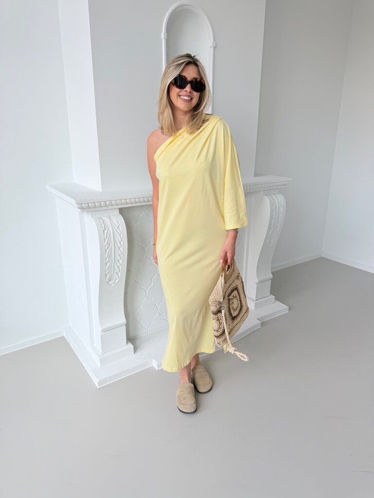 Mora one shoulder dress yellow TU