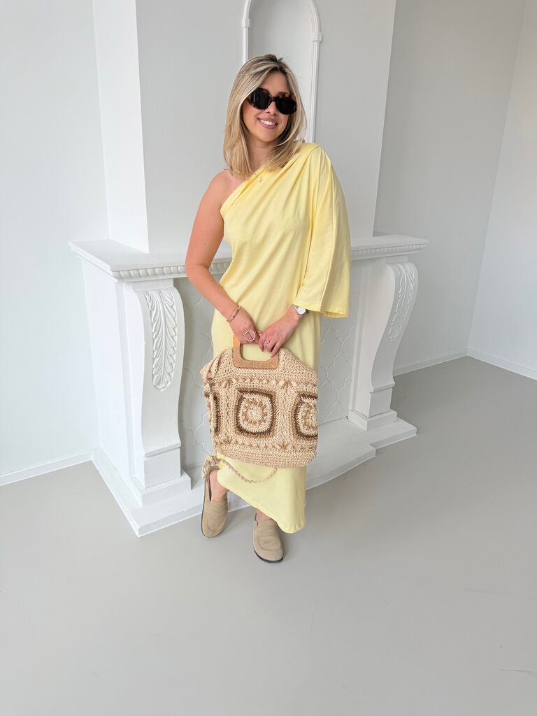 Mora one shoulder dress yellow TU