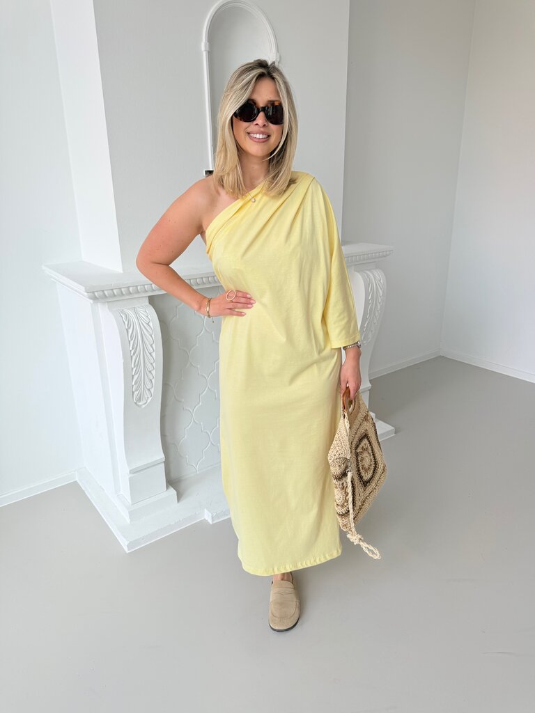 Mora one shoulder dress yellow TU