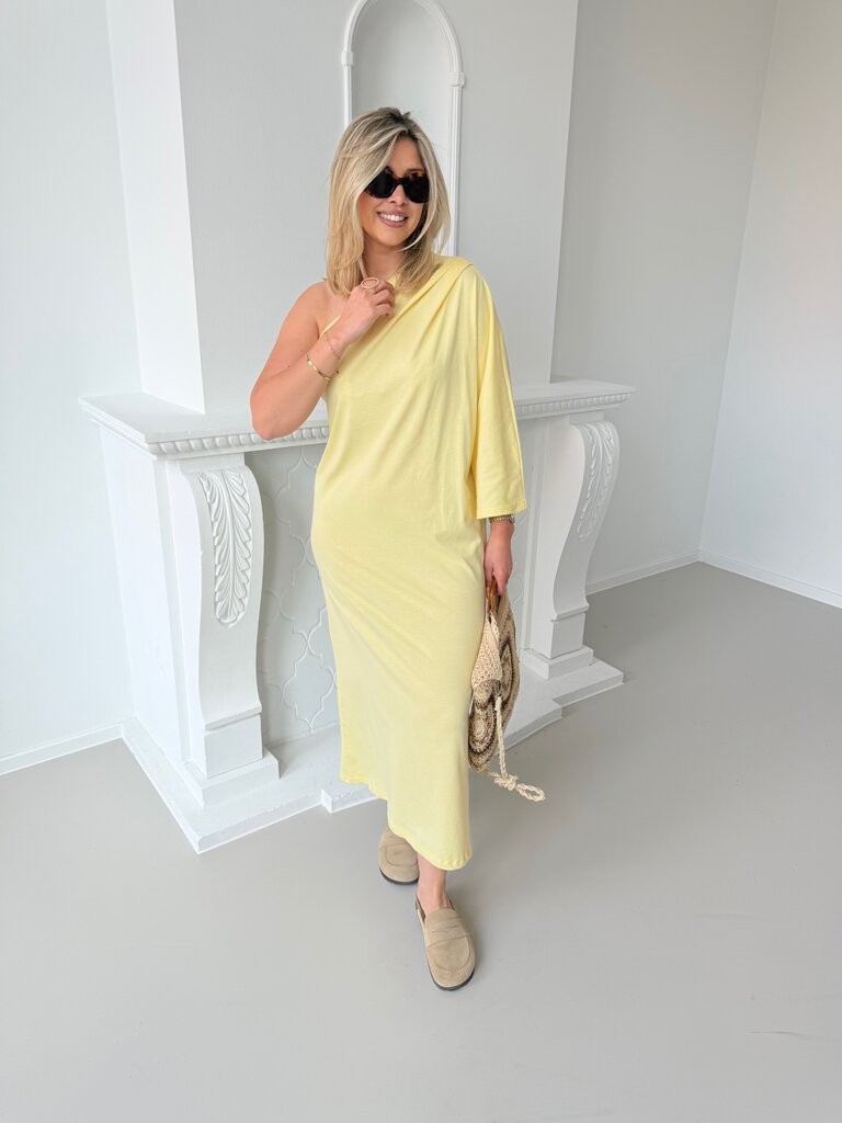 Mora one shoulder dress yellow TU