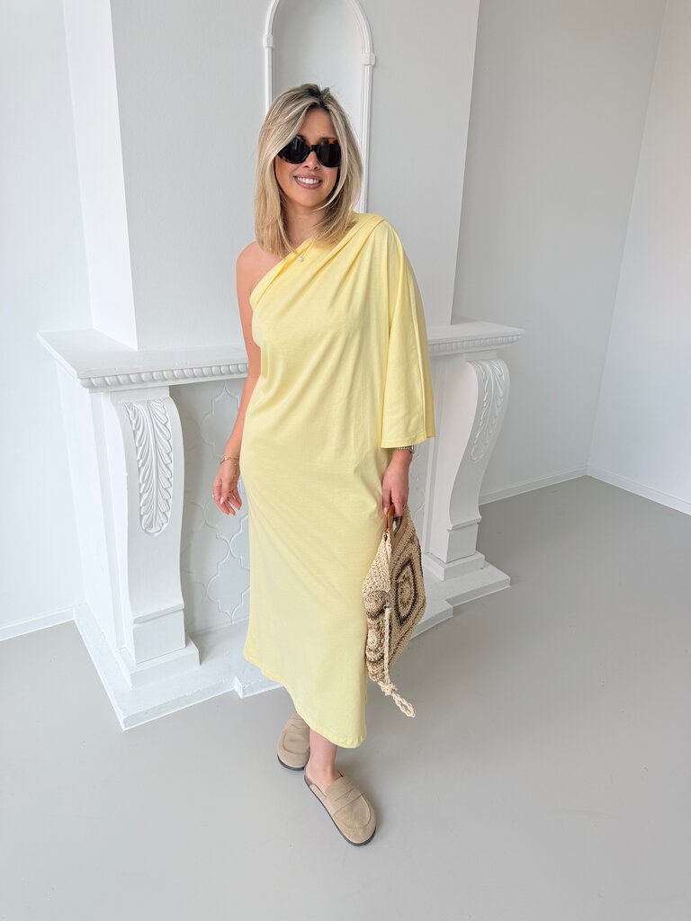 Mora one shoulder dress yellow TU
